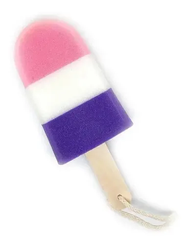 Esponja De Banho Sorvete Picolé Md2 Roxo, Creme, Rosa