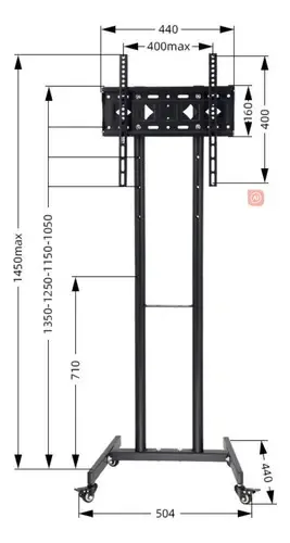Suportes de monitor Suportes de TV para telas de parede Sunoffer Black
