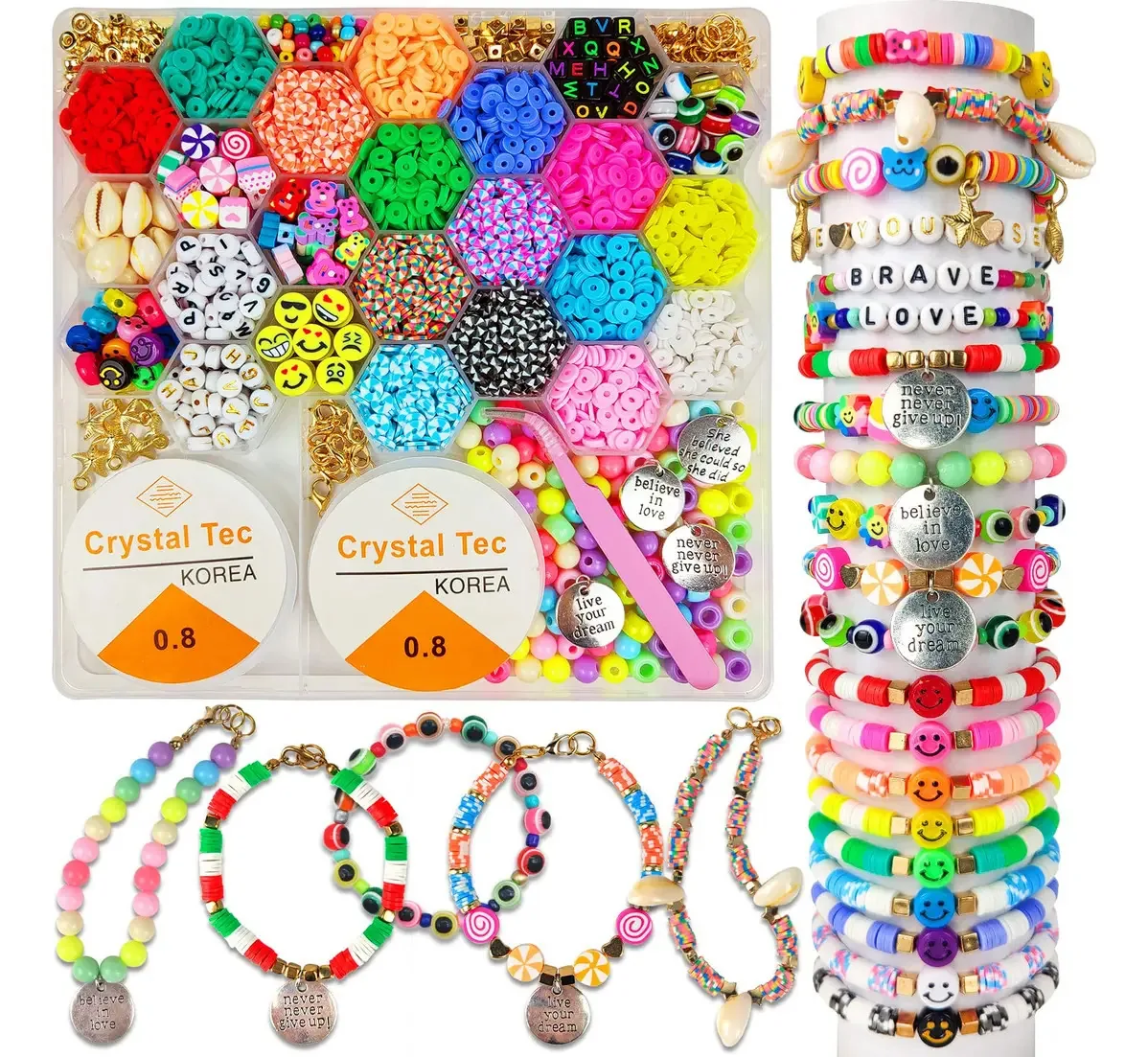 Kit de artesanato Clay Bead para joias, com