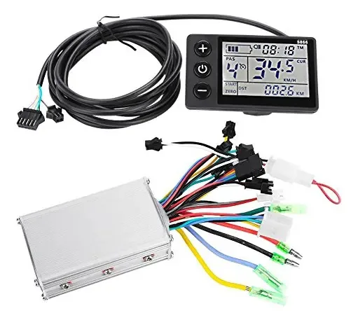 Controlador de Motor 24v-36v, controlador de velocidade para bicicleta elétrica sem escova com painel de tela LCD à prova d'água, kit bicicleta elétrica (24v/36v 350w)