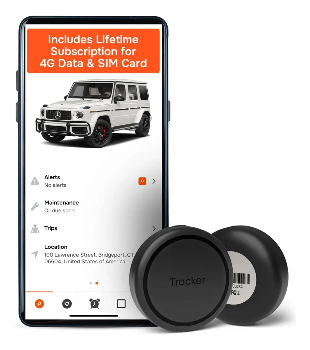Rastreador GPS para veículos sem mensalidade, sem assinatura, SIM e dados incluídos, histórico de viagens, alertas, cerca geográfica, dispositivo oculto de rastreamento de carros, magnético,...