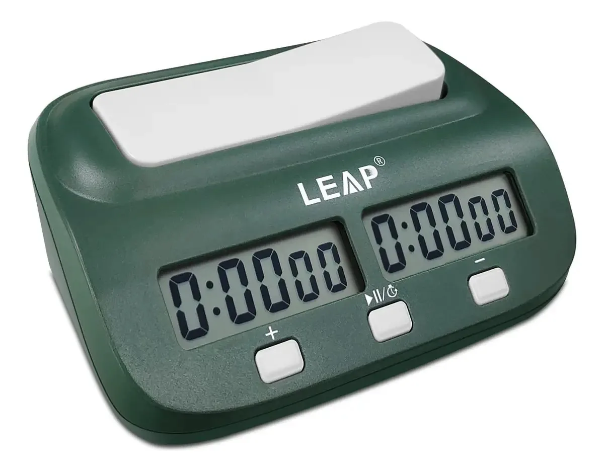 Leap Temporizador Digital Para Relógio De Xadrez Com Bônus E Tempo De Atraso, Timer De Xadrez Para Jogo De Xadrez I-go E Xadrez Chinês (Verde Escuro)