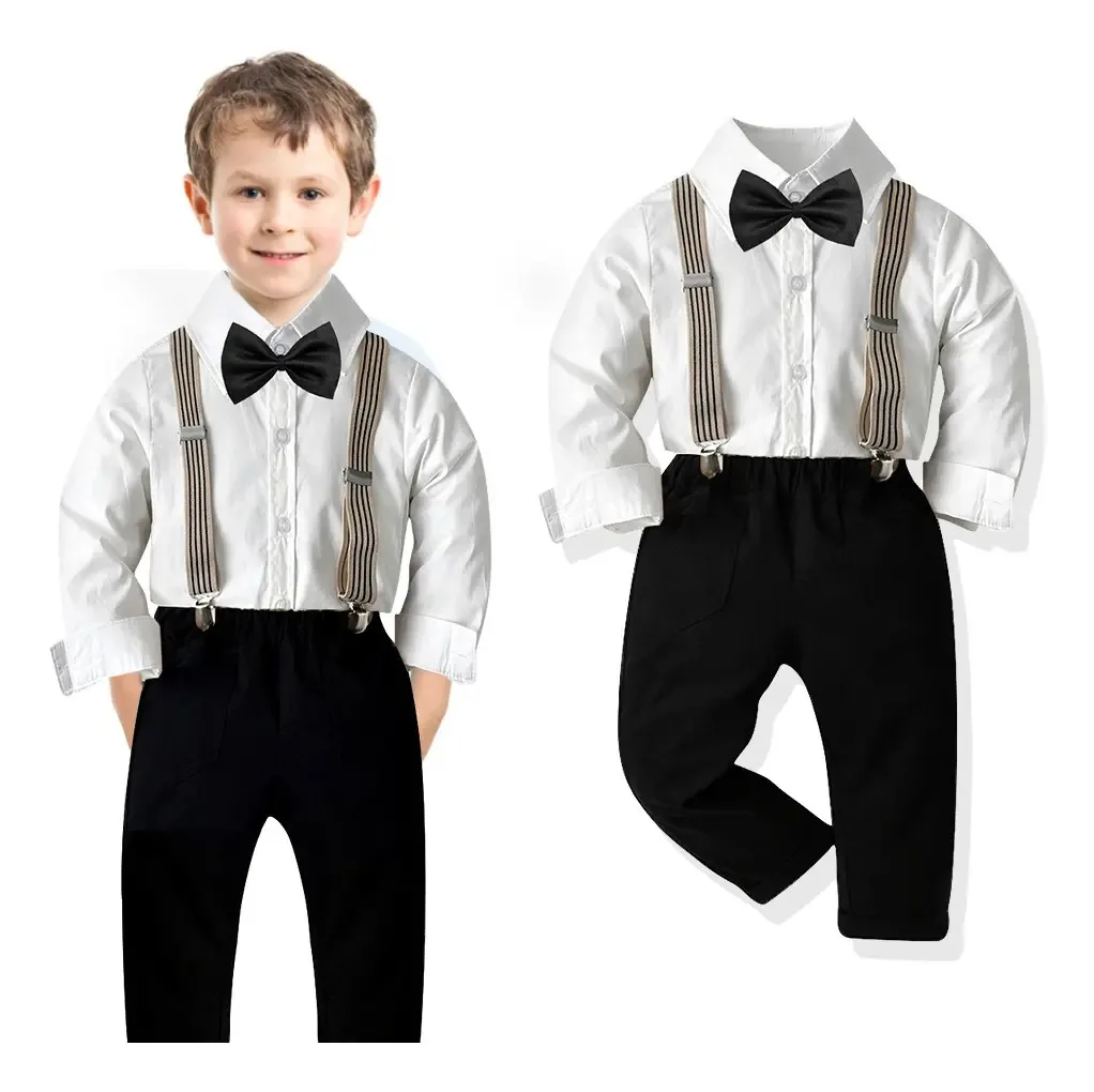 Conjunto de roupas, ternos formais, roupas masculinas para meninos, cor branca, tamanho 130 cm