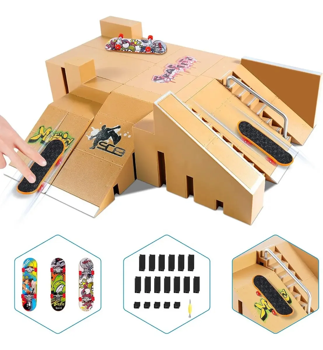 Brinquedo combinado Finger Skate para crianças, modelo C-2