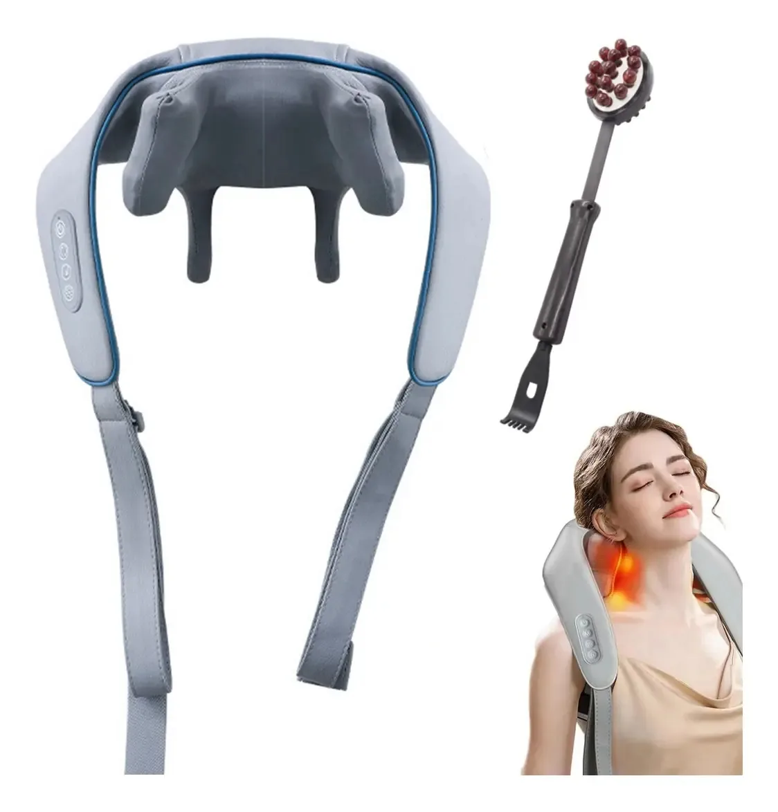 Massageador elétrico 4 em 1 para pescoço, costas e ombros