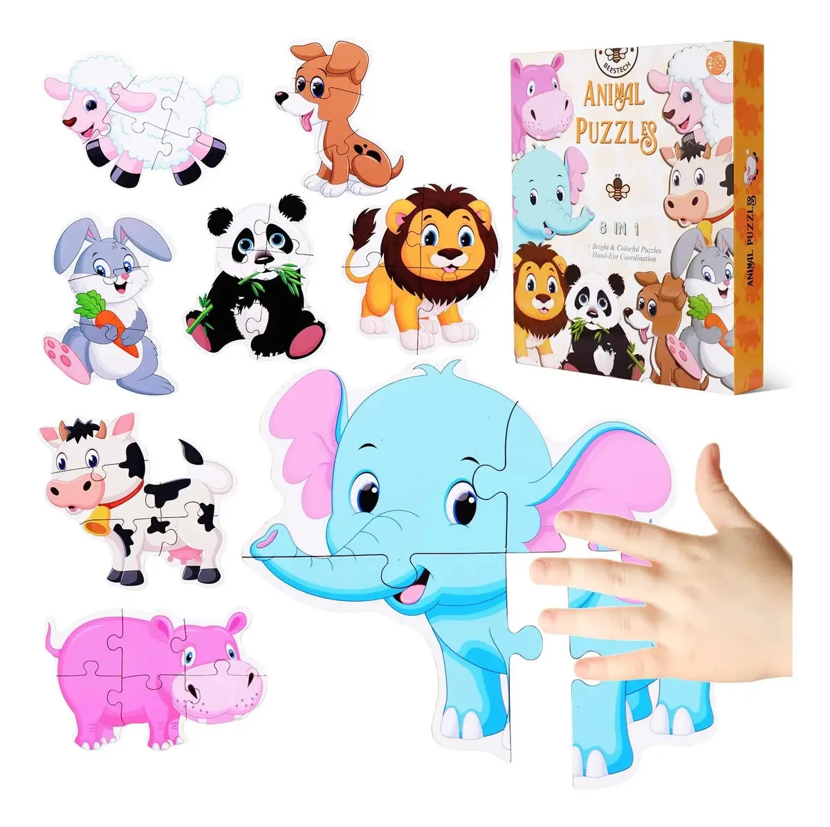 Quebra-cabeças de animais Beestech para bebês e crianças