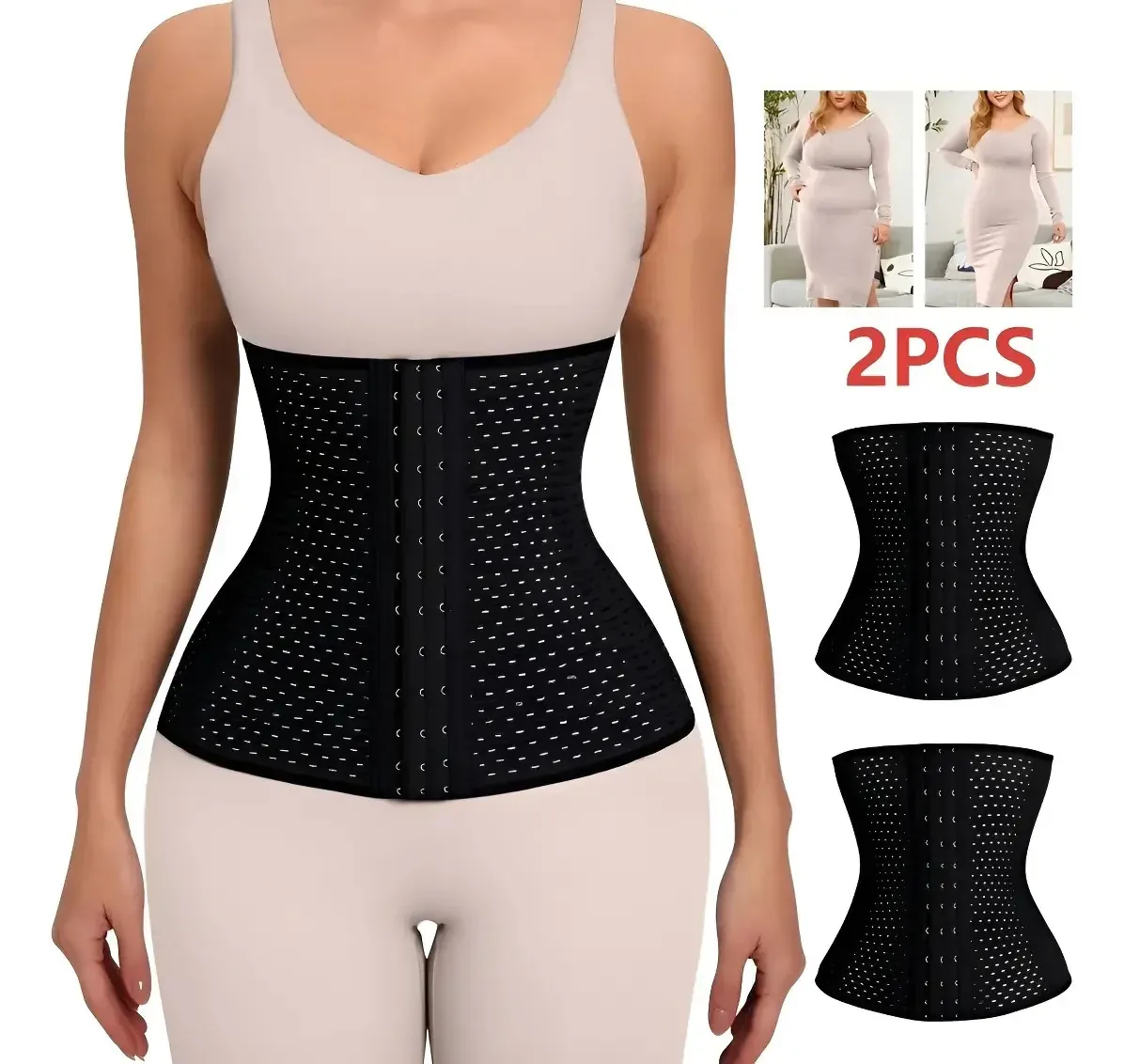 2 peças de lingerie feminina com cintas redutoras de cintura colombianas