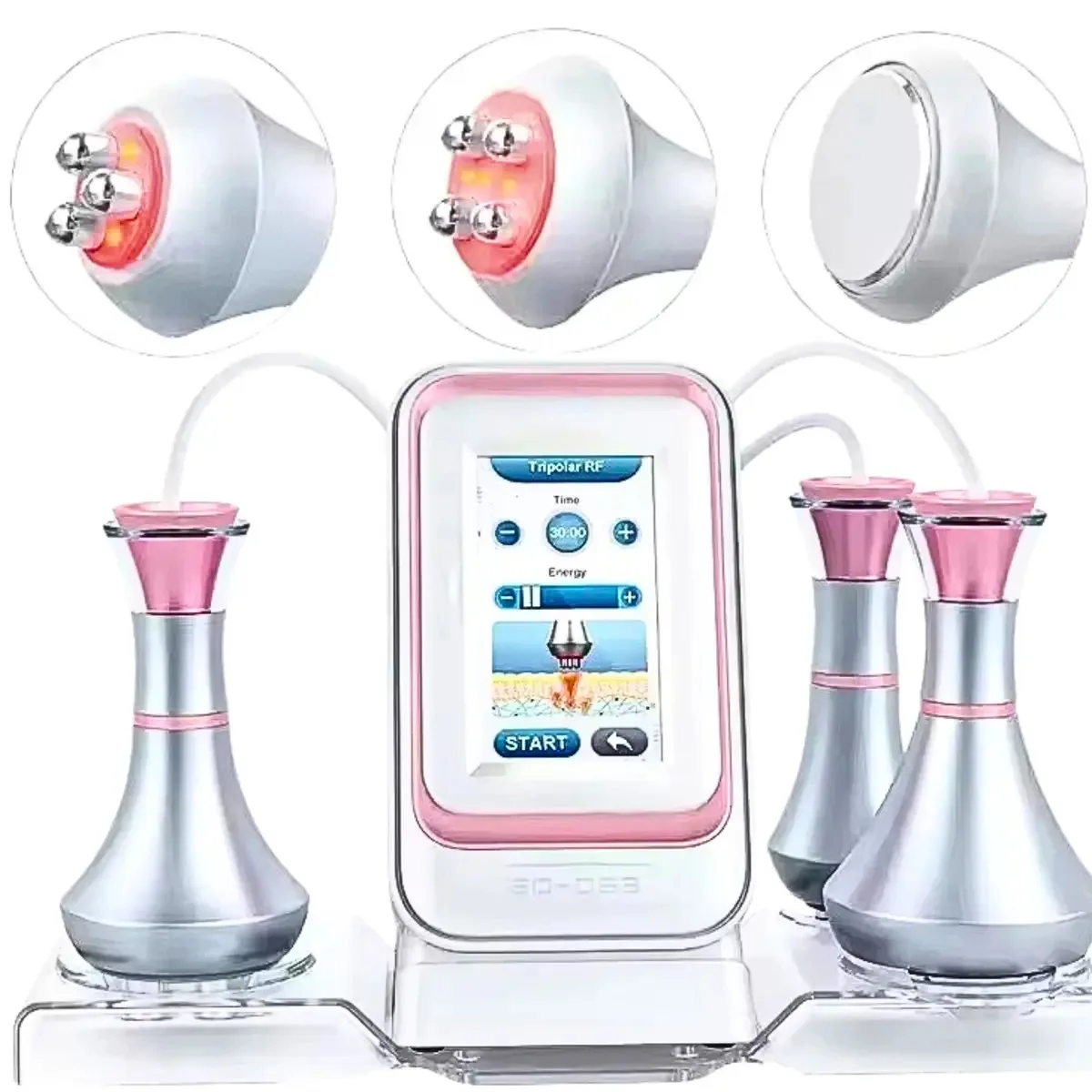 Radiofrequência RF inteligente 3 em 1 com cavitação de 80k. Reafirmante, redutor, aparatologia, cosmetologia multifuncional para perda de peso e queima de gordura.