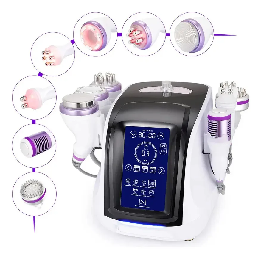 Radiofrequência 8 em 1 com cavitação de 40K 1 Pro com garantia, tutoriais, suporte, vácuo, equipamento, cosmetologia, queima de gordura, queixo duplo