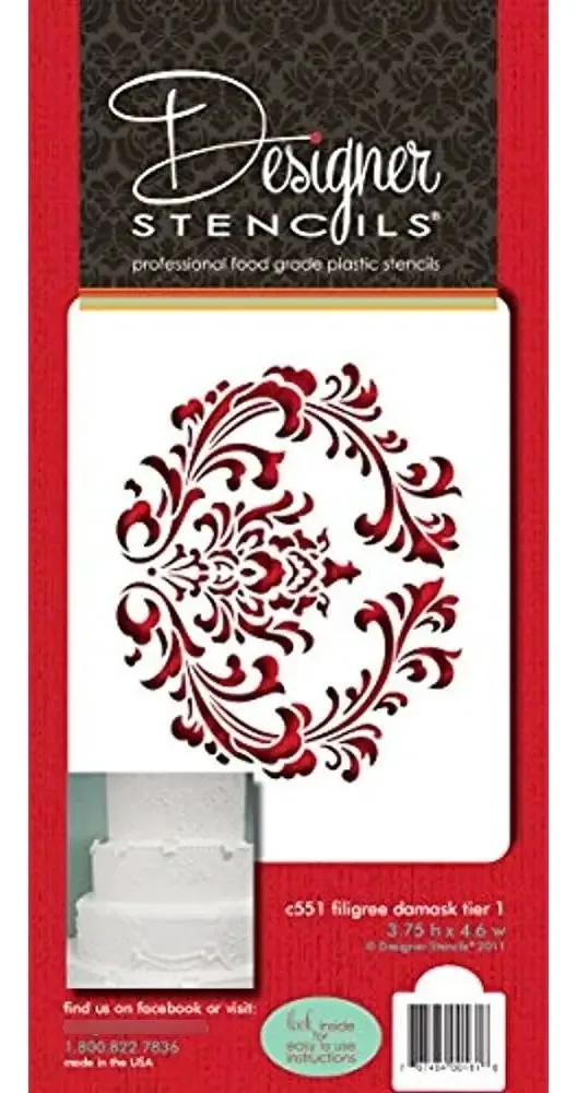 Modelo de bolo de filigrana Designer Stencils C551 D