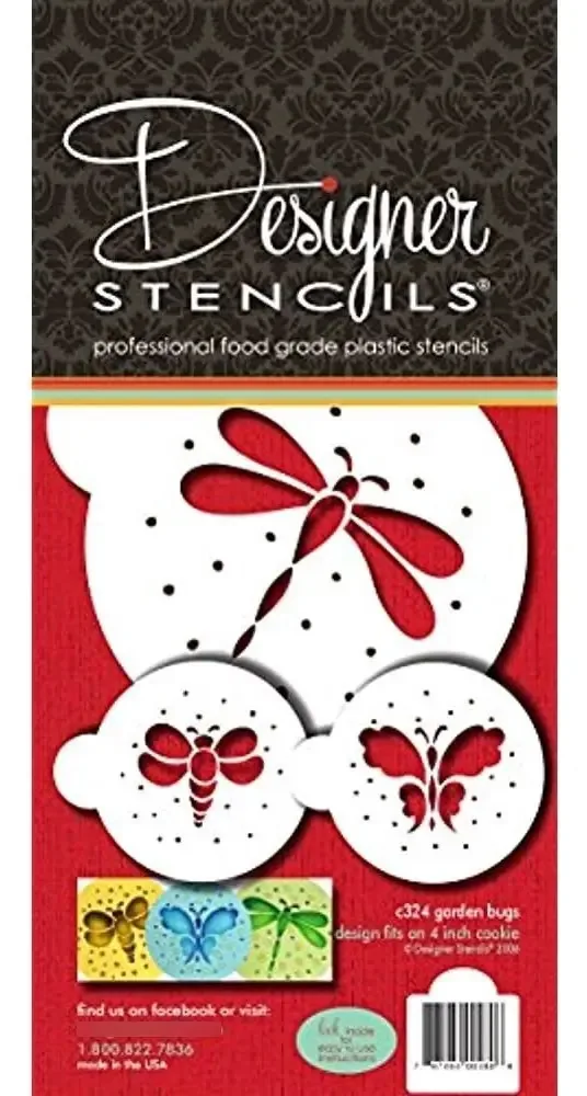 Estênceis de design C324 Garden Bugs Cookie Stencils Butterfly