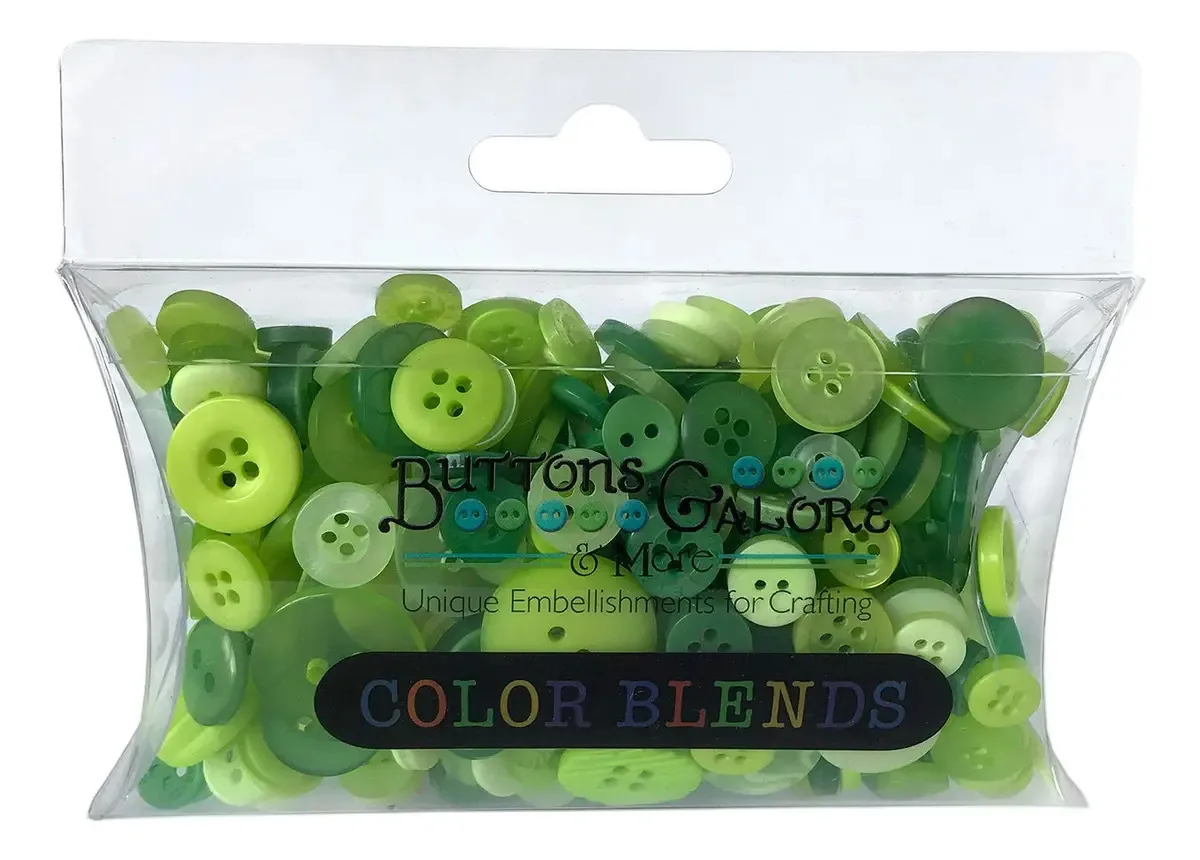 Botões Galore Cb101 - Botões de mistura de cores, 3 onças, cor verde