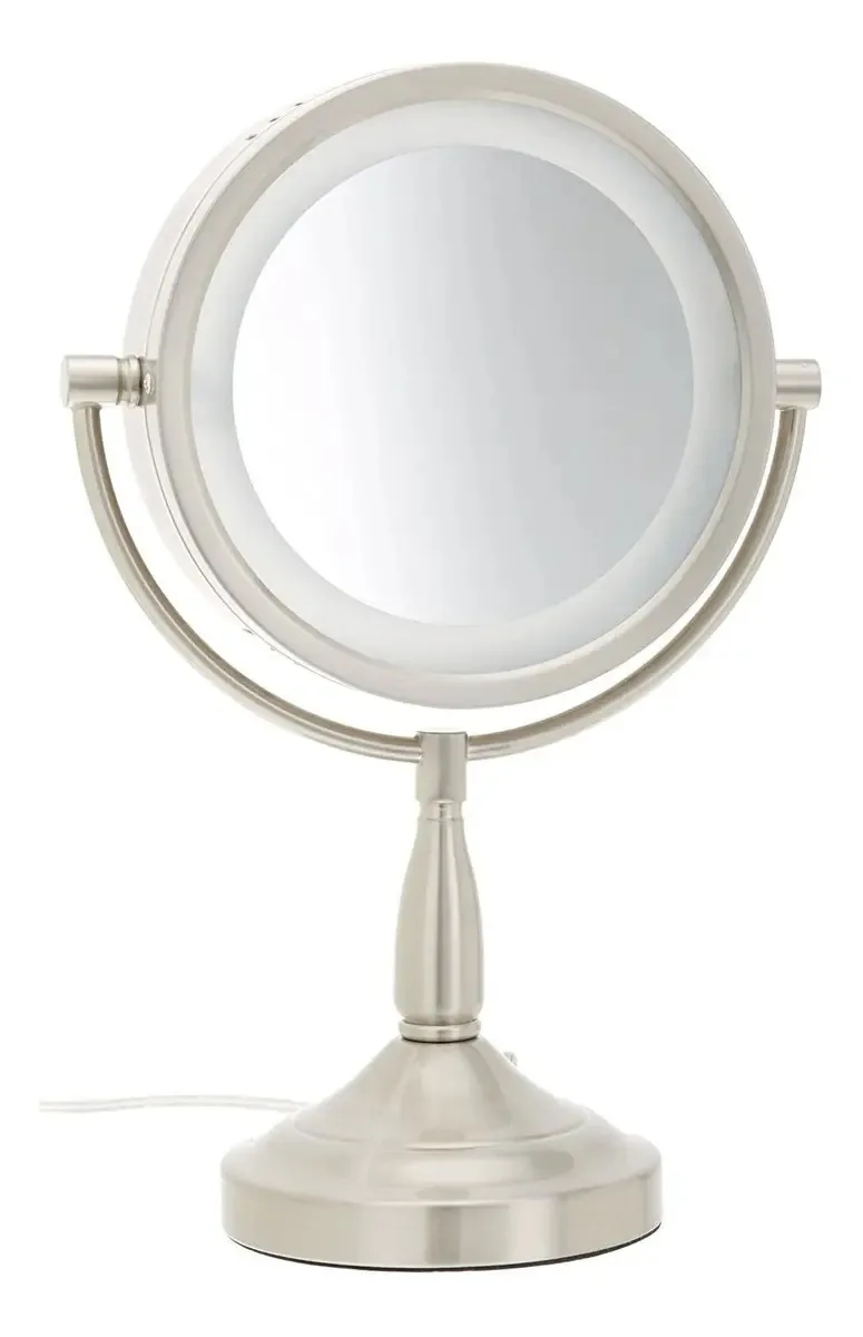 Espelho de maquiagem de mesa iluminado Jerdon, espelho marinho