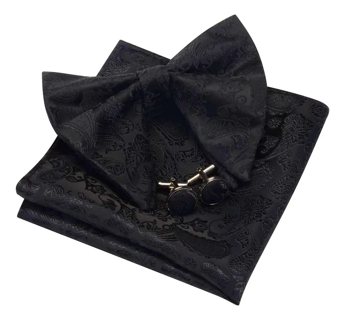 Conjunto de bolso e gravata borboleta quadrada Gusleson