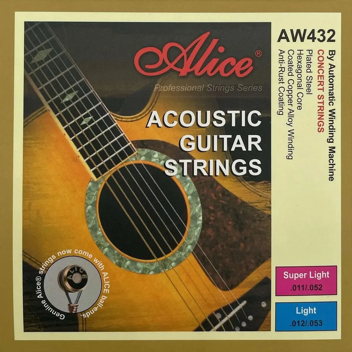 Cordas para violão Alice – Conjunto 6 cordas 12-53 cobre
