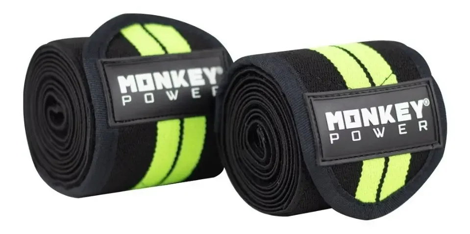 Joelheiras clássicas Monkey Power Gym Knee Support Neon Yellow