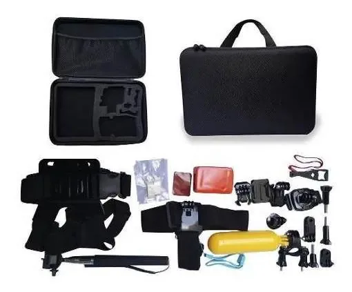 Kit de acessórios para câmeras esportivas - maleta preta
