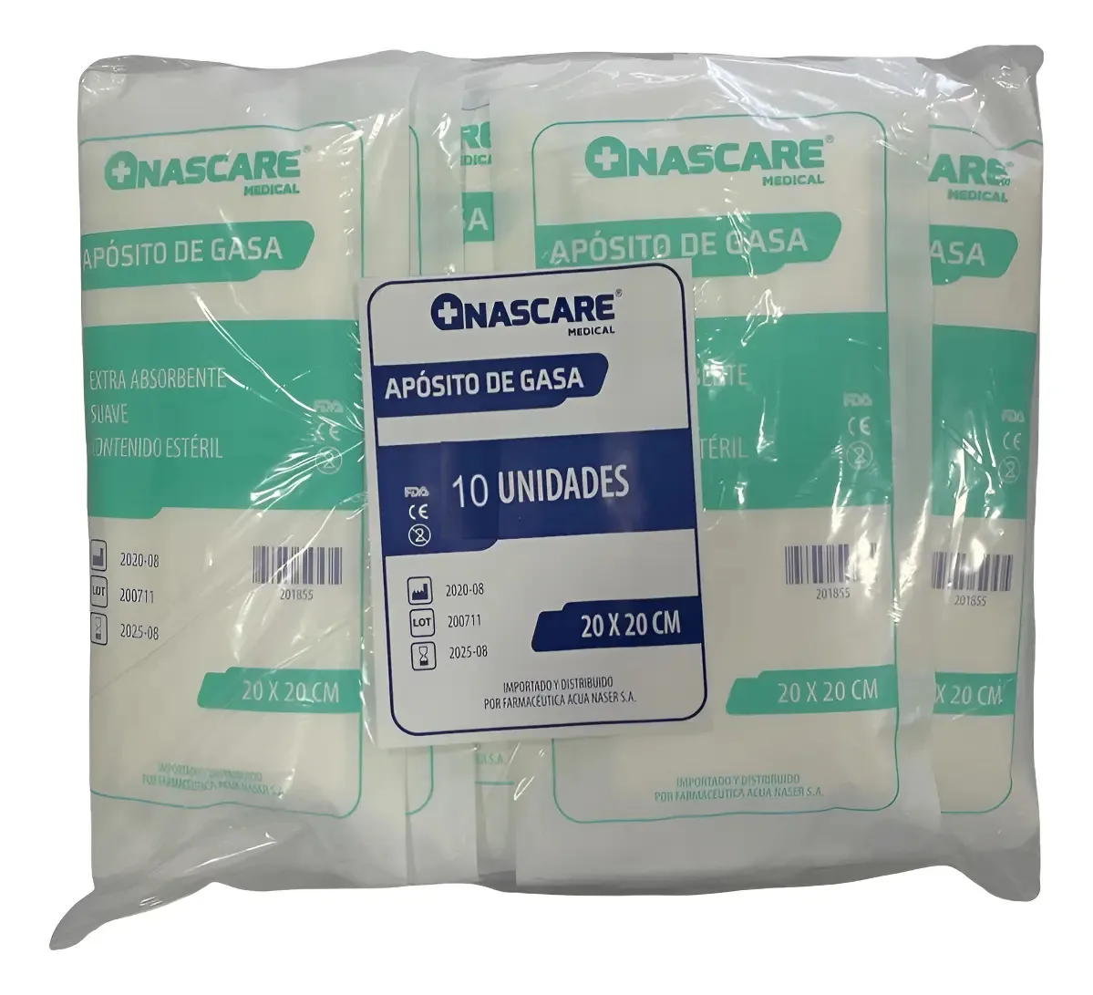 Curativo De Gaze Estéril 20x20 Cm - Pacote 10 Unid Branco