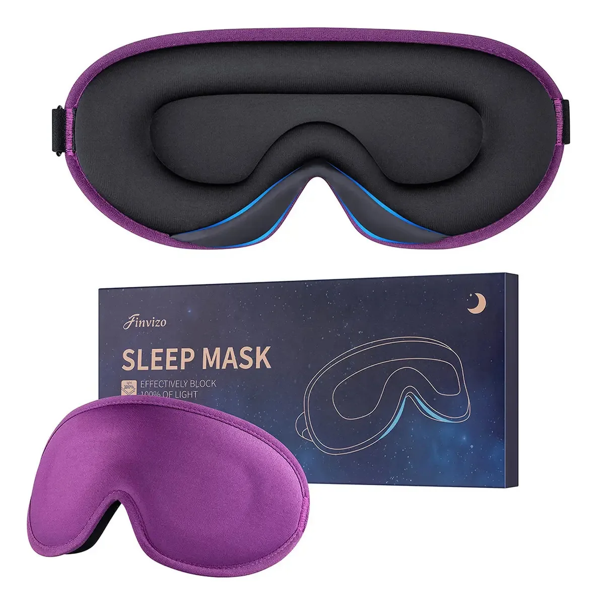 Máscara de dormir para olhos para mulheres e homens, rímel