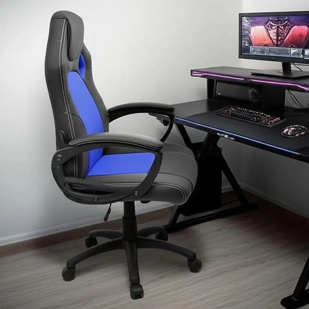 Poltrona reclinável Ads Gamer Stone, cor azul