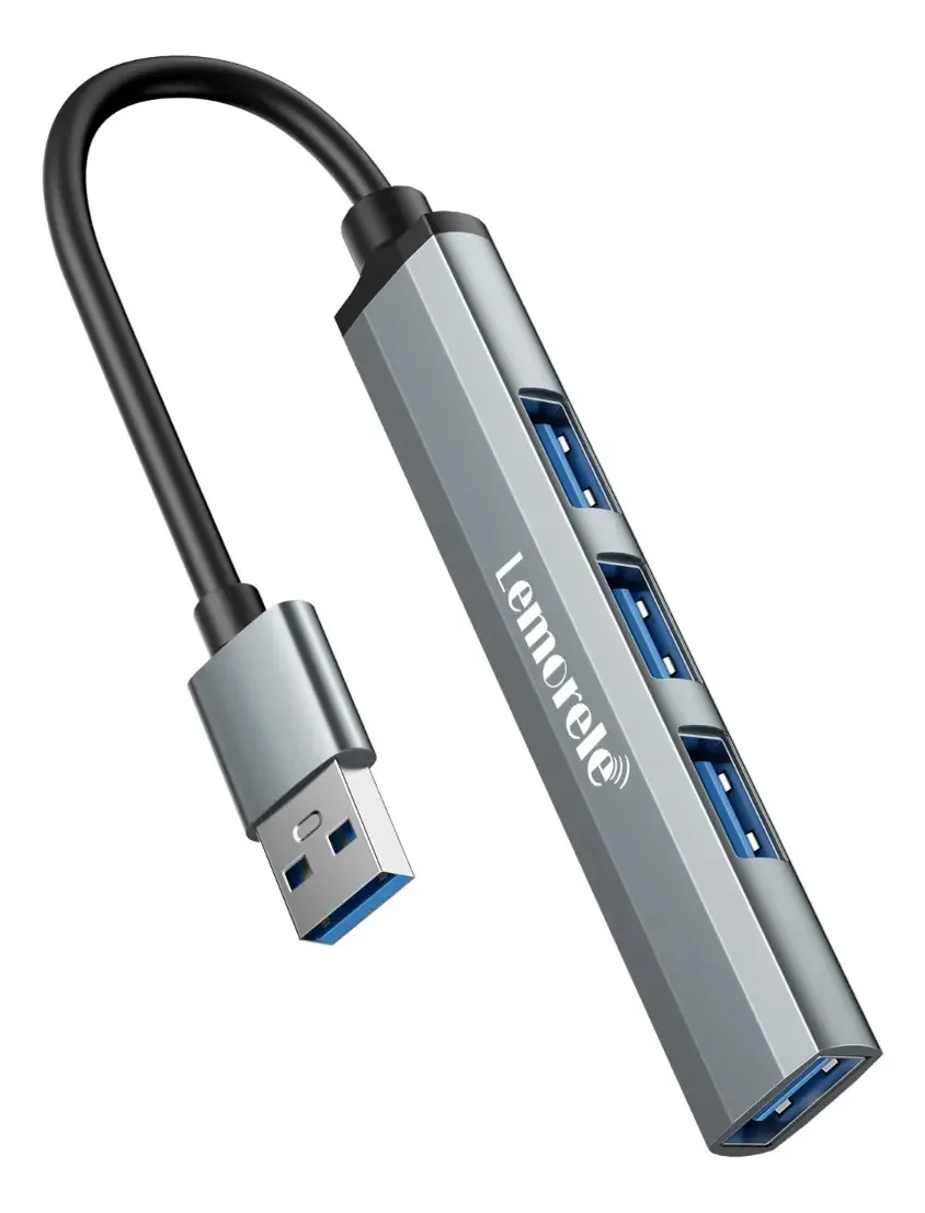 Estação De Ancoragem Usb 3.0 Lemorele Tc53 De 4 Portas Cinza