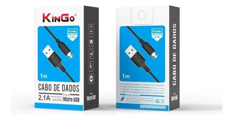 Cabo 1m 2.1a Usb - Micro Usb - Preto
