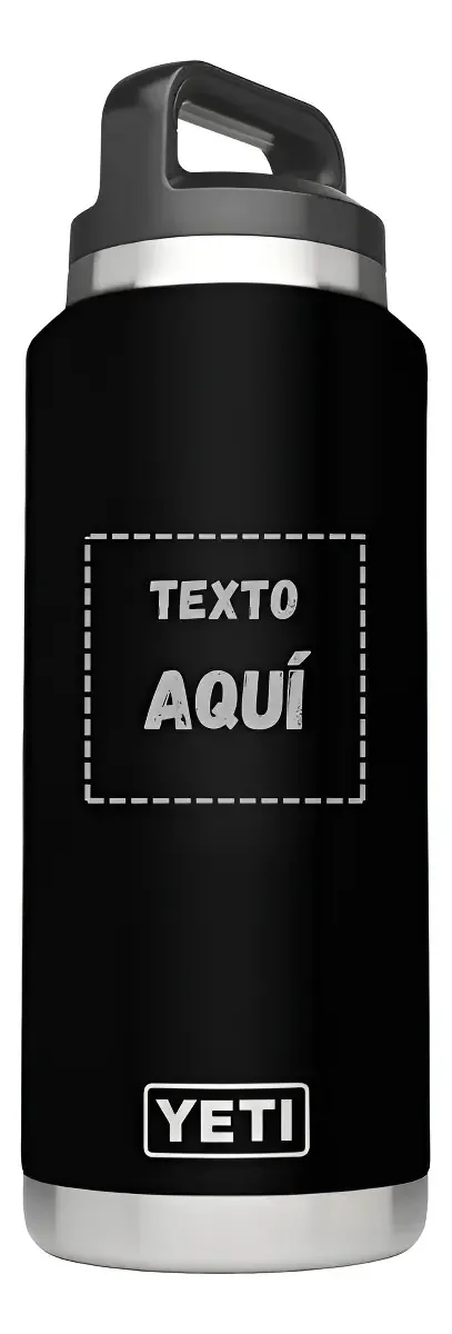 Garrafa térmica de aço inoxidável Yeti 36oz | Gravação a laser personalizada (texto)