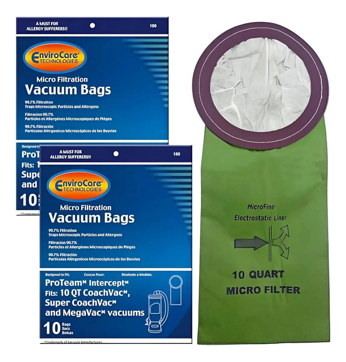 Sacos de Microfiltração para Aspirador Proteam Mega Vac