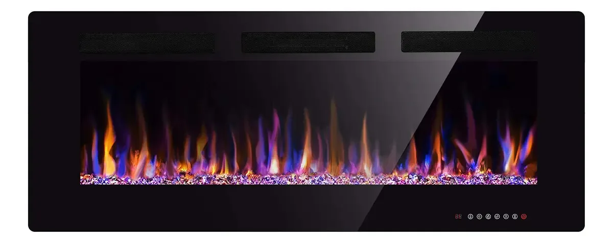 Lareira Elétrica Embutida 1500 W Com Chama Multicolorida