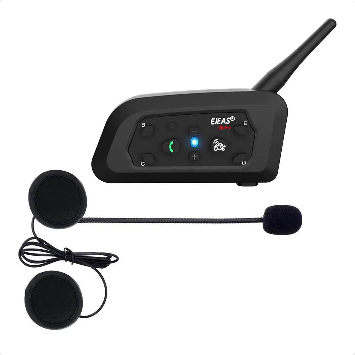 Intercomunicador Bluetooth preto Ejeas V6 6 Pilots 850ma