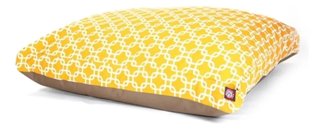 Yellow Links - par de camas retangulares extra grandes para cães. Cor Amarelo