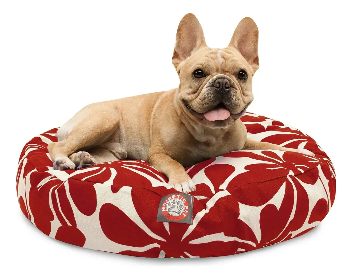 Cama redonda pequena para cães para ambientes internos e externos
