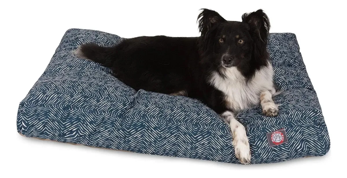 Cama retangular para cães para interior e exterior, colorida