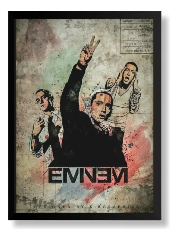 Pôster Quadro Eminem Moldura Com 43x60cm #4