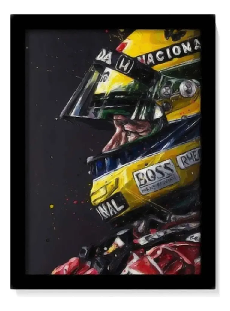 Quadro Ayrton Senna F1 Arte Pôster Capacete