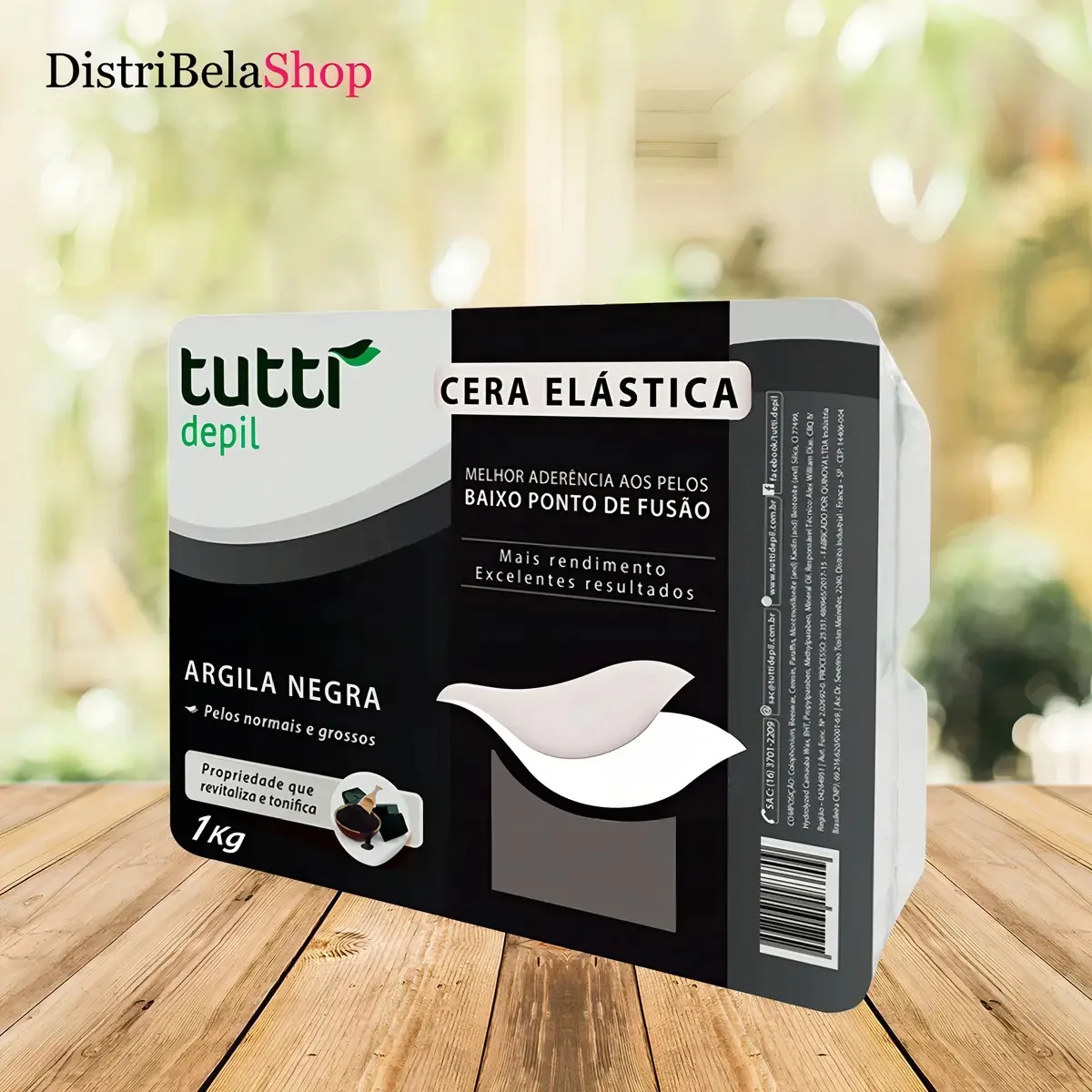 Cera Elástica Argila Negra 1kg Tutti Depil