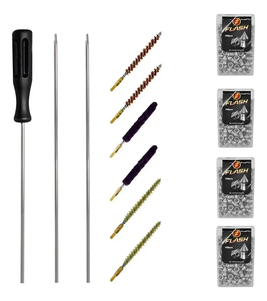 Kit Limpeza e Chumbinhos Rossi Sport para Carabina 5.5mm