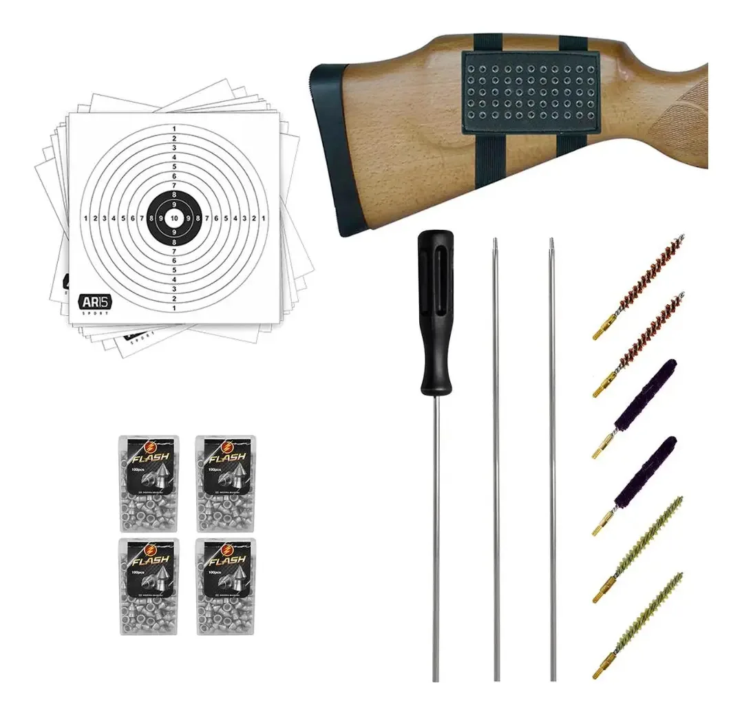 Kit de Limpeza para Arma 5.5mm com Chumbinhos Rossi Sport e Alvos