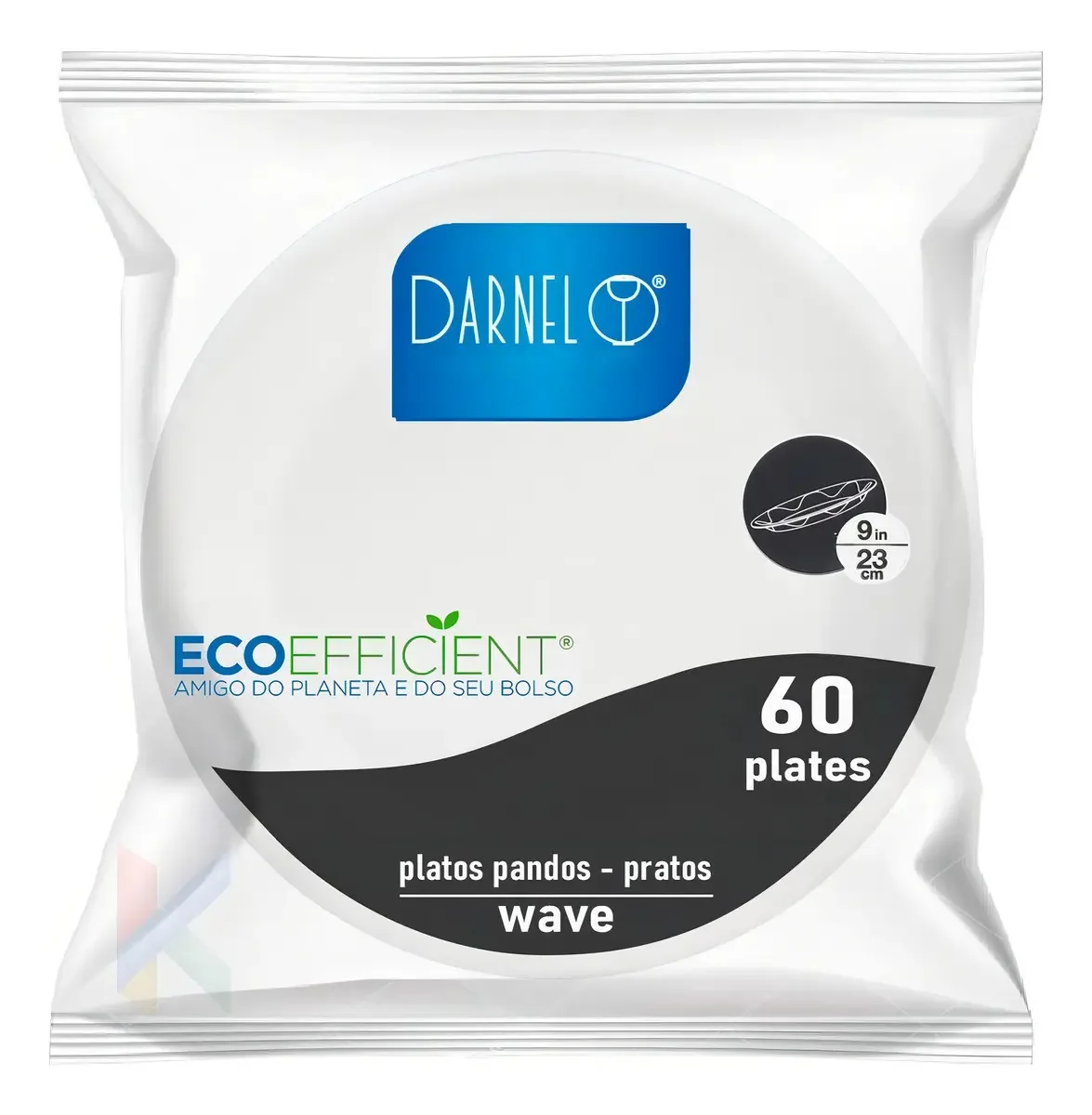 Pratos Descartáveis Isopor Darnel 23cm 60 Unidades