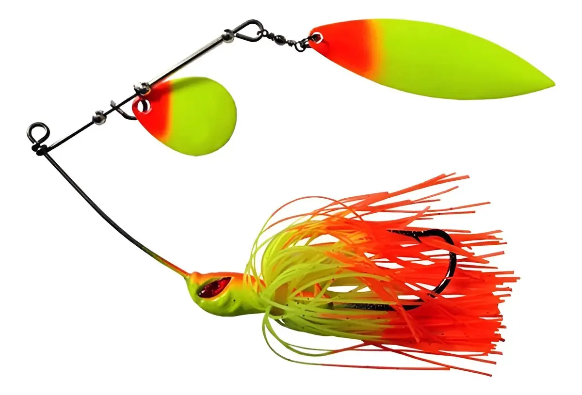 Spinner Yara King Spinner 26g Vermelho e Amarelo para Pesca de Tucunaré