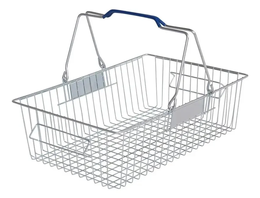 Cestas De Cestinhas Super Compras Arame Cor Prateado