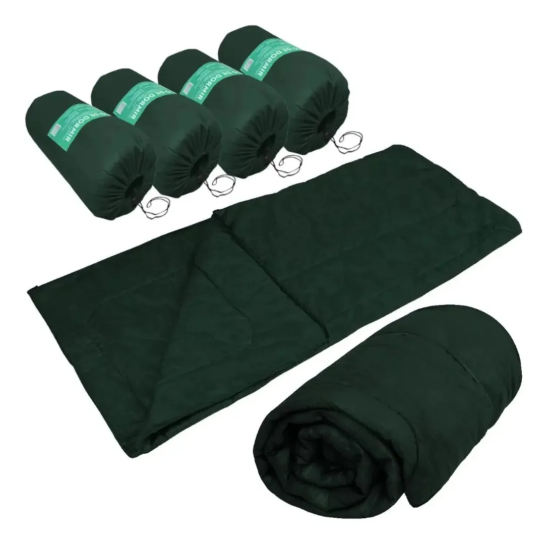 Kit com 4 Sacos de Dormir Retangular Individual F.A. Colchões para Camping