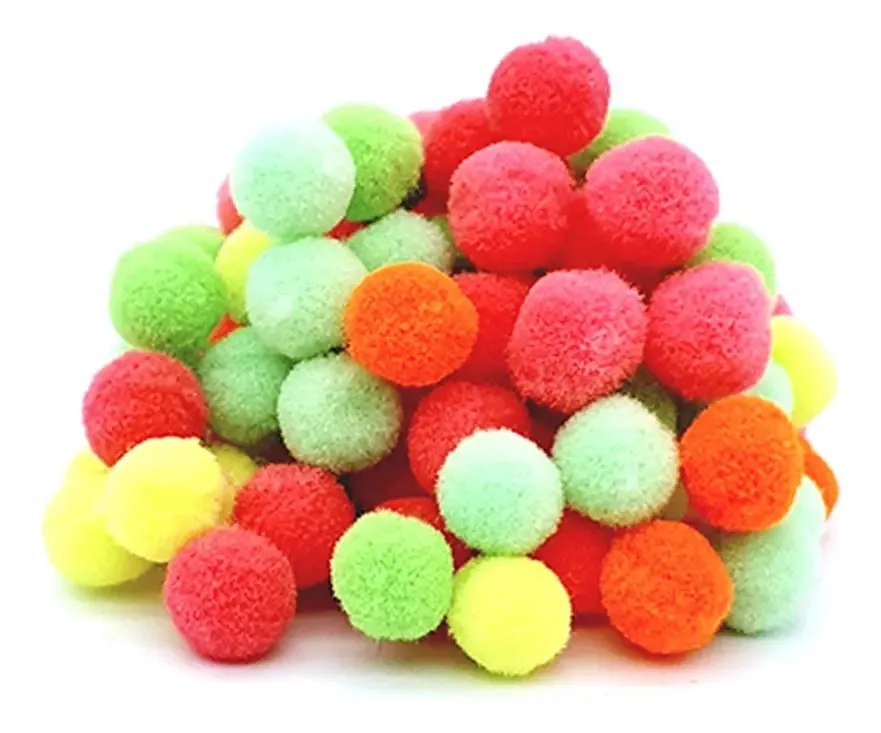 Pompom Bolinha 2cm - 100 Unidades Ro.141007 Cor Sortido Fluor