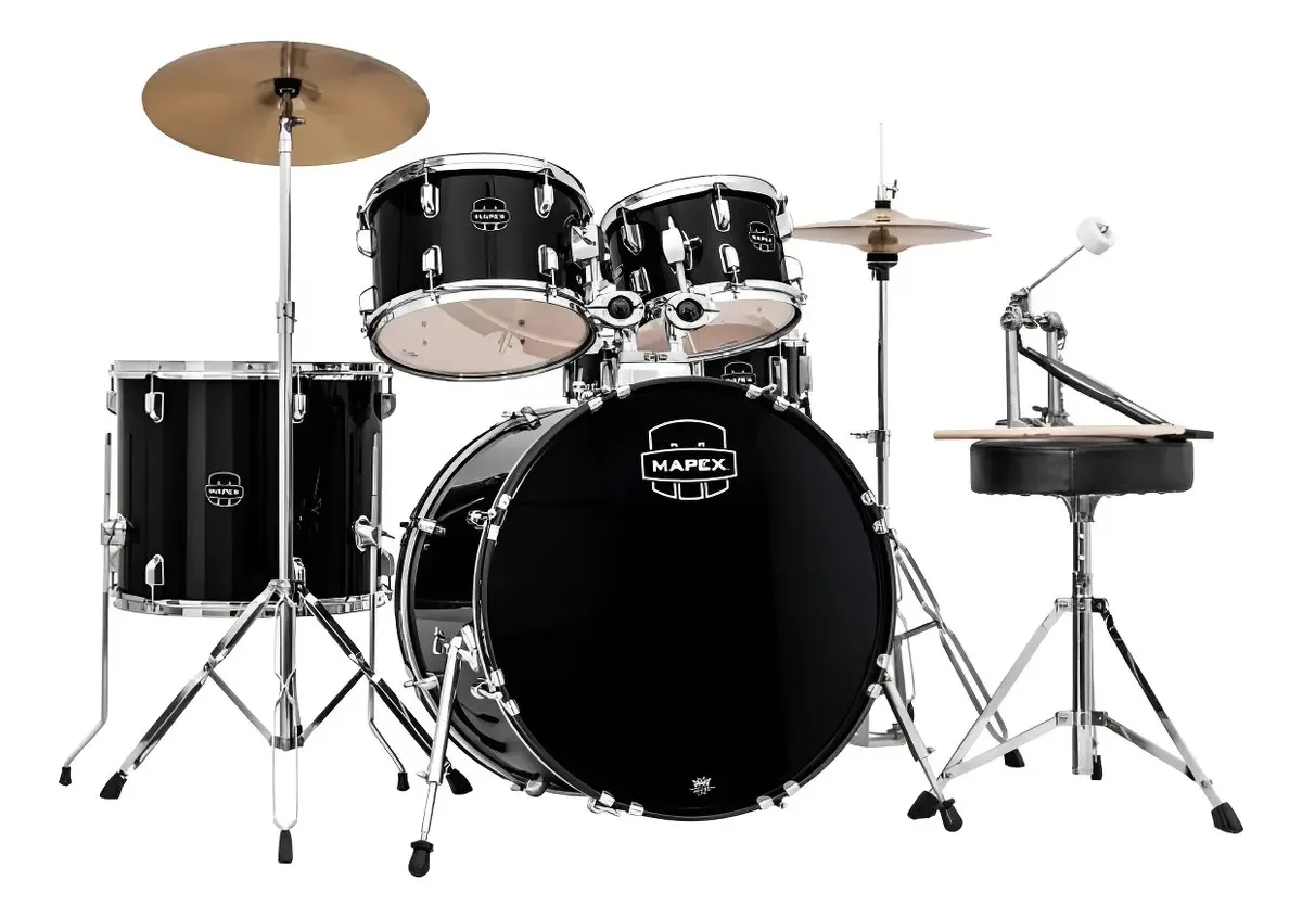 Bateria Mapex Comet 5 Cm5294ft Bumbo 22 E Ferragens Cor Dark Black Dk