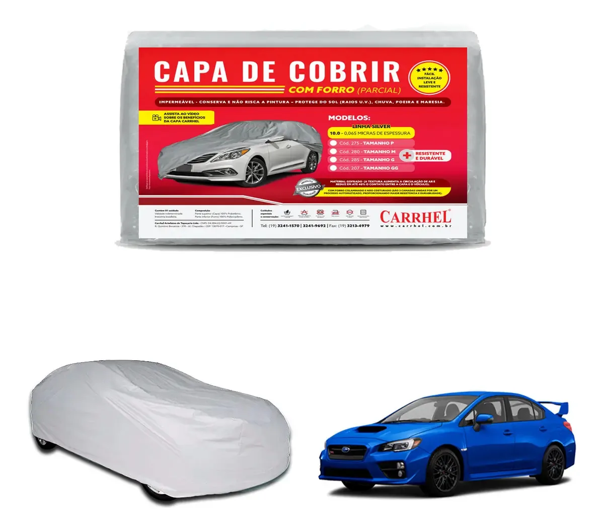Capa Para Carro Contra Chuva E Sol Forro Central P M G Pra