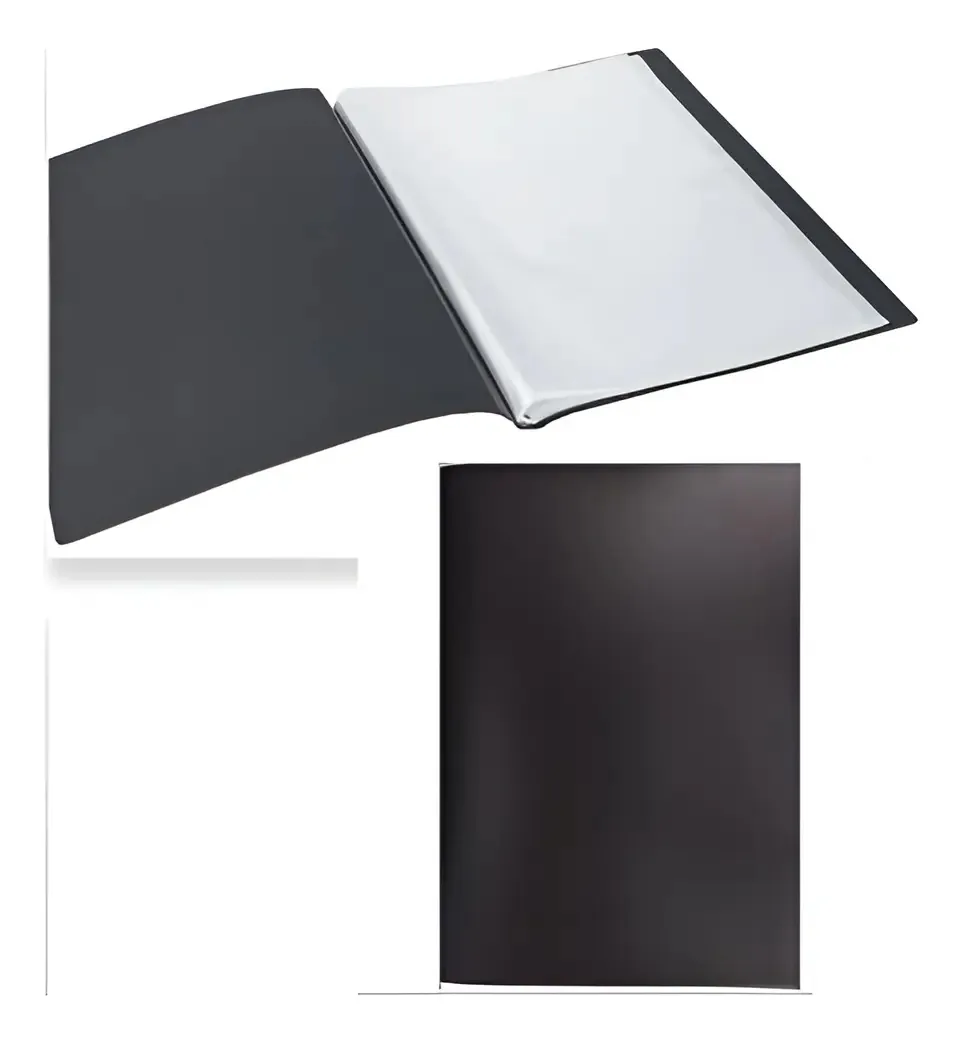Pasta Catalogo A3 Preta 40 Envelope Plastico Expor Desenhos