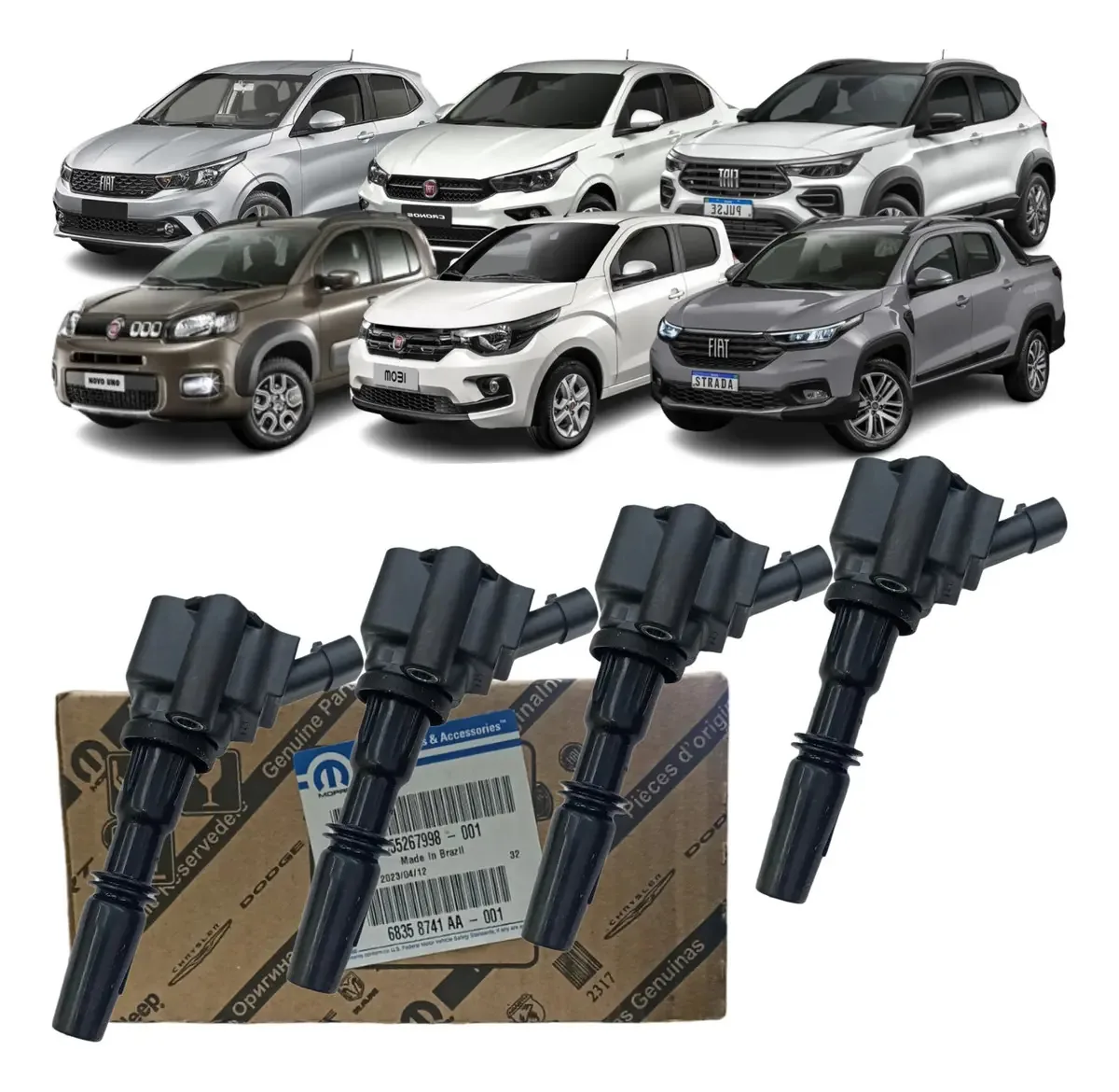 Kit 4 Bobina Ignição Fiat Argo 1.3 55267998
