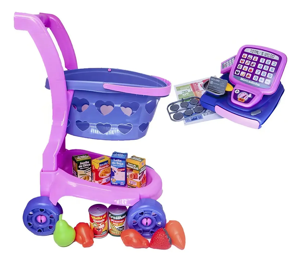 Kit Supermercado Infantil Completo Brinquedo Menina Pç