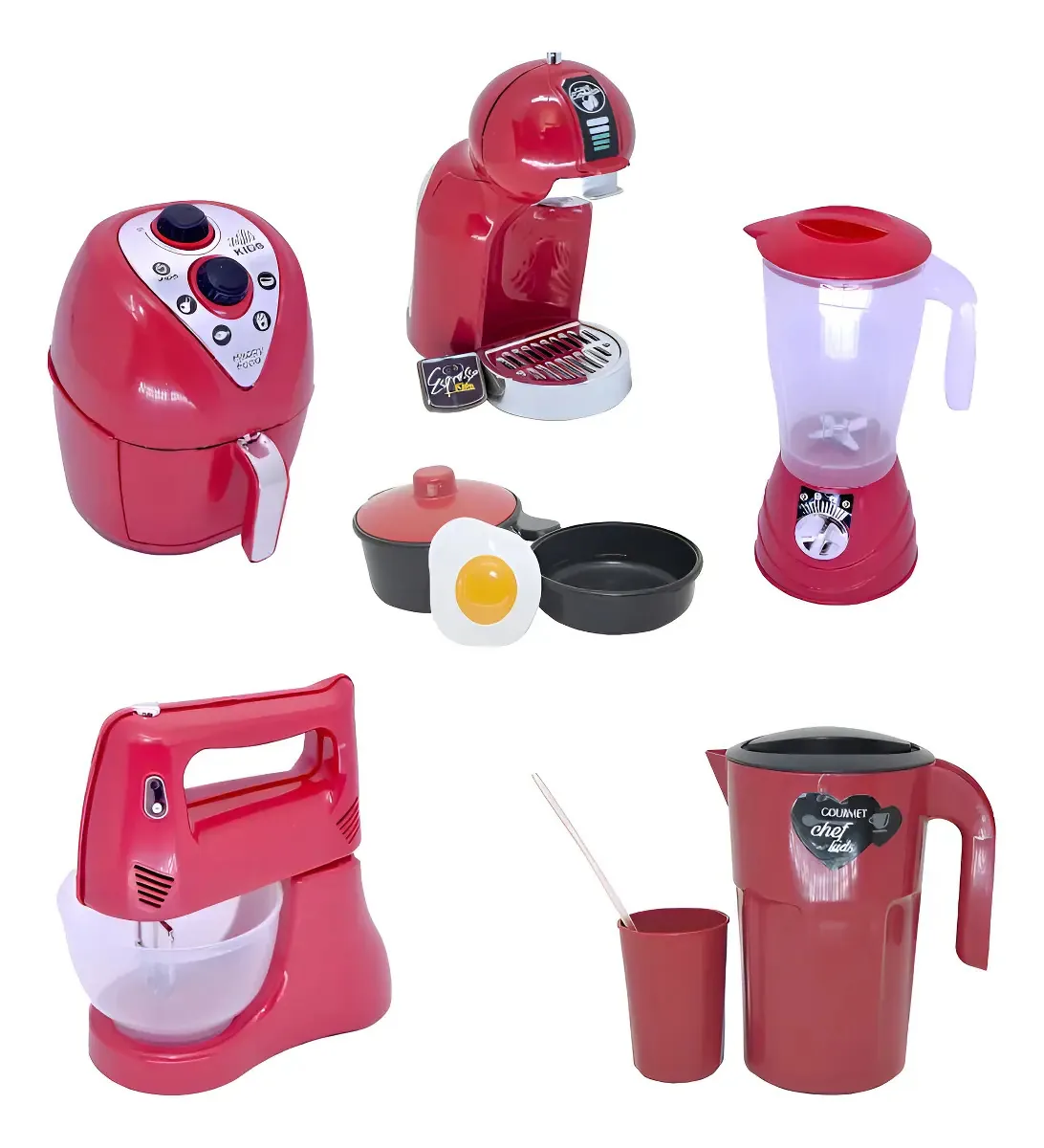 Cozinha Infantil Brinquedo Menino Eletrodomestico Vermelho
