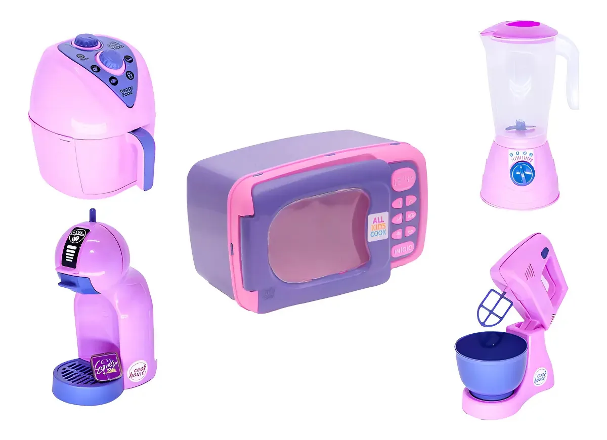 Cozinha Infantil de Brinquedo Rosa Altimar Com Acessórios e Fogão